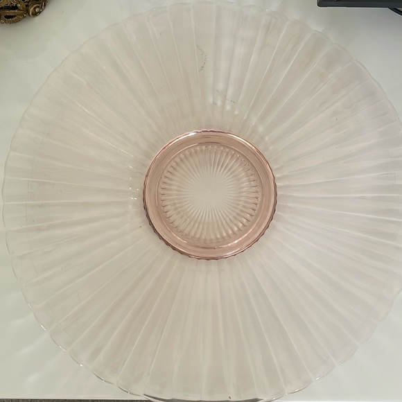 Vintage Federal Glass Co Diana Pink Depression glass 13.5 antique serving plate - Picture 1 of 7